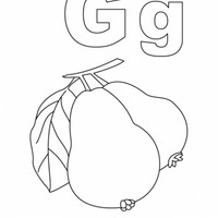 Desenho de Letra G de goiaba para colorir