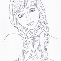 Desenho de Ana Frozen tranquila para colorir