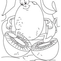 Desenho de Kiwi divertido para colorir