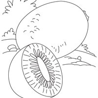 Desenho de Kiwi cortado para colorir