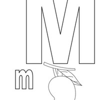 Desenho de Letra M de manga para colorir