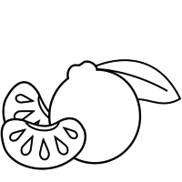 Desenho de Mexerica fruta para colorir