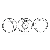 Desenho de Vários pêssegos para colorir