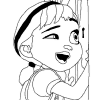 Desenho de Anna chamando Elsa para brincar para colorir