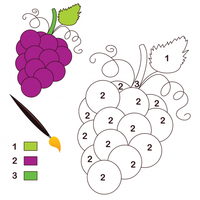 Desenho de Colorir com números - Uvas para colorir