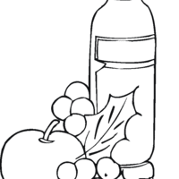 Desenho de Vinho de uvas para colorir