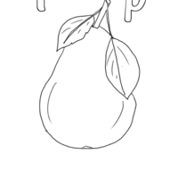 Desenho de Letra P de pera para colorir