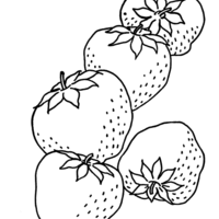 Desenho de Cinco morangos para colorir