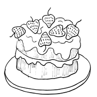 Desenho de Bolo de morango para colorir