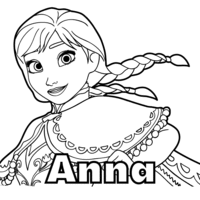 Desenho de Anna correndo com pressa para colorir