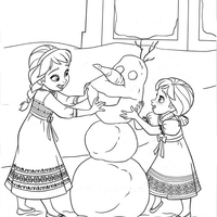 Desenho de Anna e elsa crianças para colorir