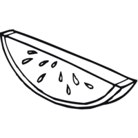 Desenho de Pedaço pequeno de melancia para colorir