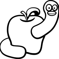Desenho de Bicho da maçã para colorir