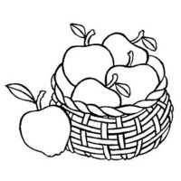 Desenho de Cestinha de maçãs para colorir