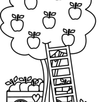 Desenho de Macieira para colorir