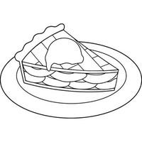 Desenho de Torta de maçã e bola de sorvete para colorir
