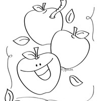Desenho de Três maçãs para colorir