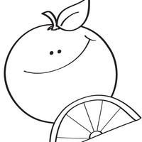 Desenho de Laranja sorrindo para colorir