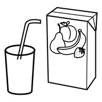 Desenho de Suco de laranja de caixinha para colorir