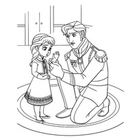 Desenho de Anna e seu pai para colorir