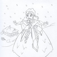 Desenho de Anna na tempestade de neve para colorir
