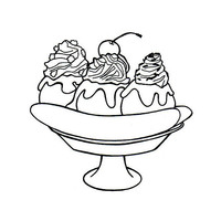 Desenho de Banana split para colorir