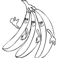 Desenho de Bananas felizes para colorir