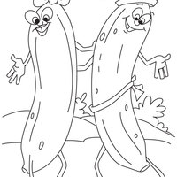 Desenho de Casal de bananas para colorir
