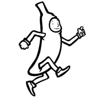 Desenho de Homem disfarçado de banana para colorir