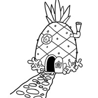 Desenho de Casa de abacaxi para colorir