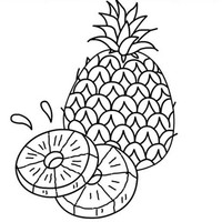 Desenho de Abacaxi fruta para colorir