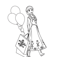 Desenho de Anna no shopping para colorir
