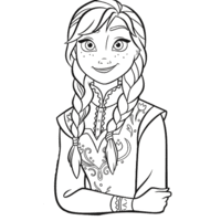 Desenho de Anna Frozen pensando na vida para colorir