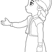 Desenho de Anna Frozen quando criança para colorir