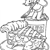 Desenho de Stuart Little comendo torta para colorir