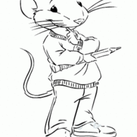 Desenho de Stuart Little estudando para colorir