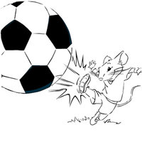 Desenho de Stuart Little jogando futebol para colorir