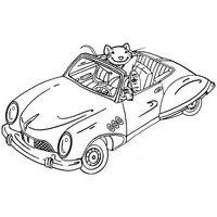 Desenho de Stuart Little no carro para colorir