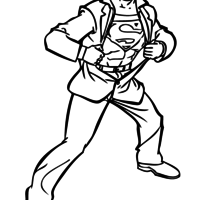 Desenho de Clark Kent virando Superman para colorir