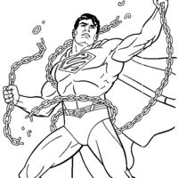 Desenho de Superman arrebentando corrente para colorir
