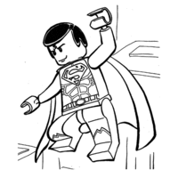 Desenho de Superman Lego lutando para colorir