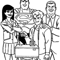 Desenho de Superman e amigos para colorir