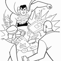 Desenho de Superman lutando para colorir