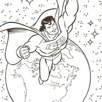 Desenho de Superman no espaço para colorir