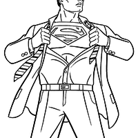 Desenho de Superman se transformando para colorir