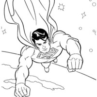 Desenho de Superman voando no espaço para colorir