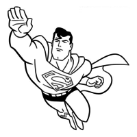 Desenho de Superman voando para colorir