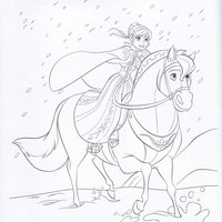 Desenho de Anna buscando Elsa para colorir