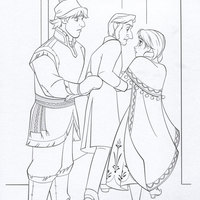 Desenho de Anna deixando Kristoff para colorir
