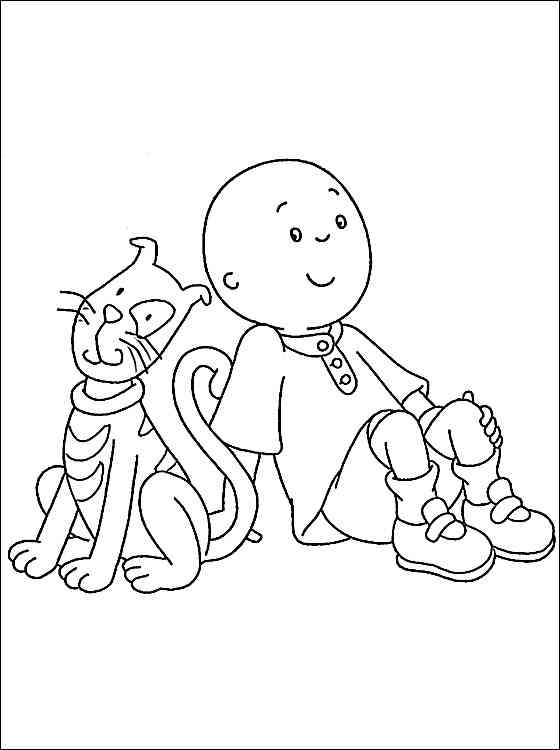 Download Desenho de Caillou e Gilbert descansando para colorir - Tudodesenhos